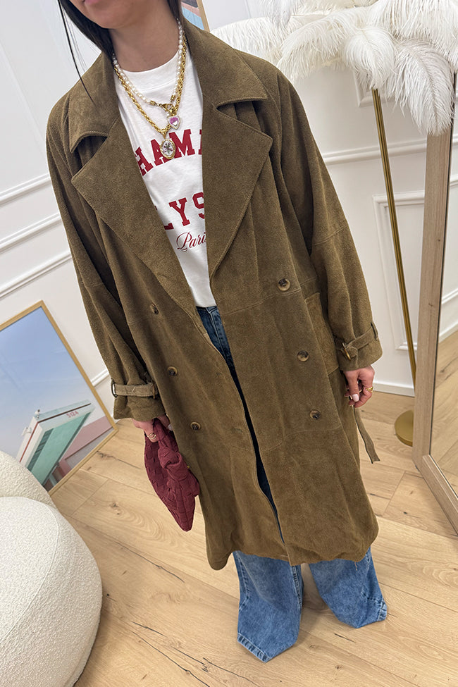 Trench in vera crosta taupe - Vicolo