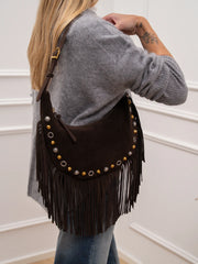 Borsa Calida Hobo frange in vera crosta - Vicolo