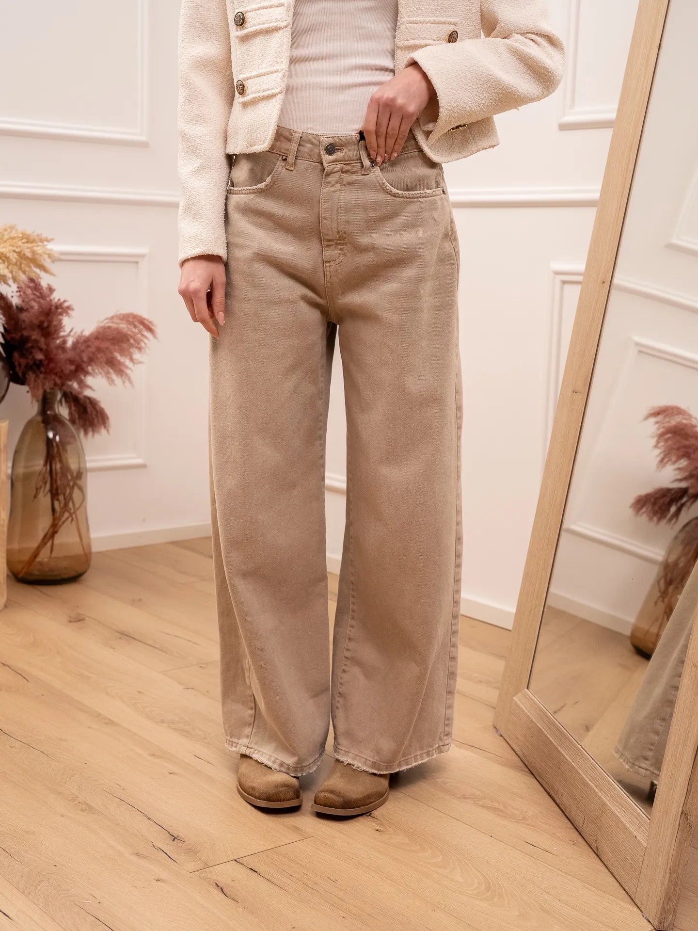 Jeans Giusi in drill sabbia - Tensione In