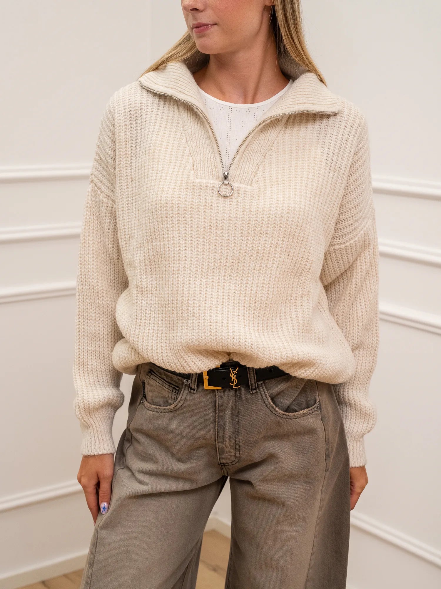 Maglia mezza zip misto lana - HaveOne