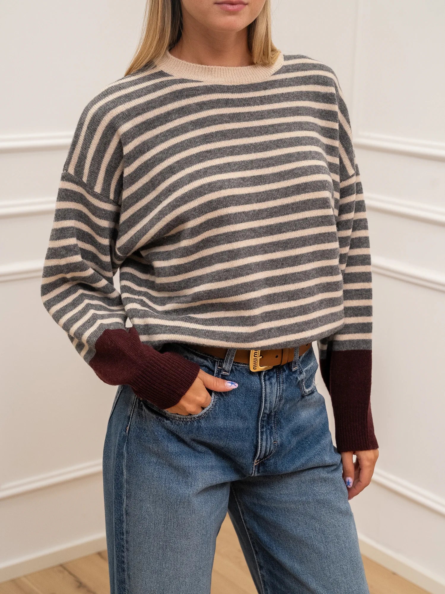 Maglia righe multicolor 100% lana - Kontatto
