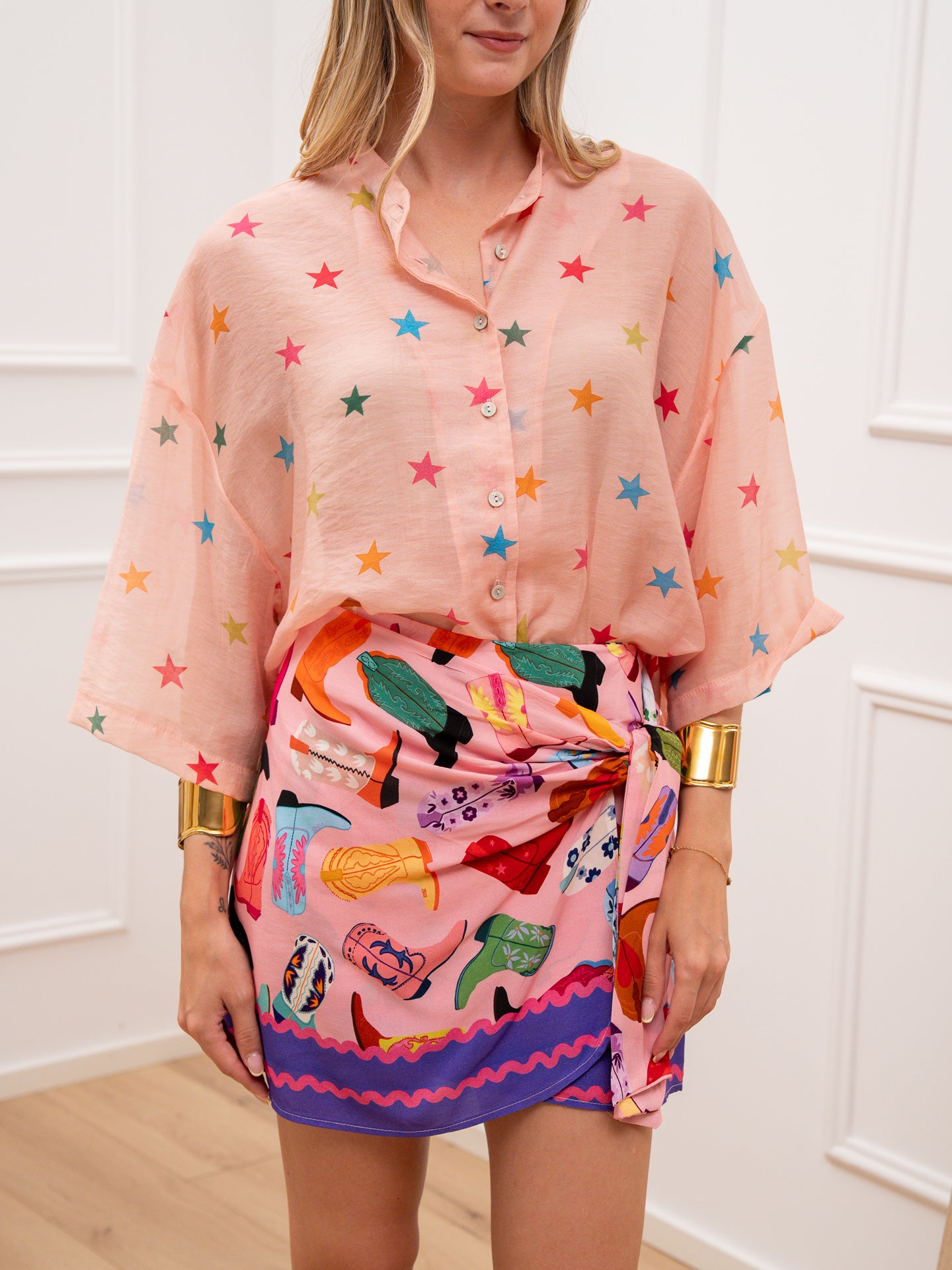 Camicia Star multicolor rosa - Tensione In
