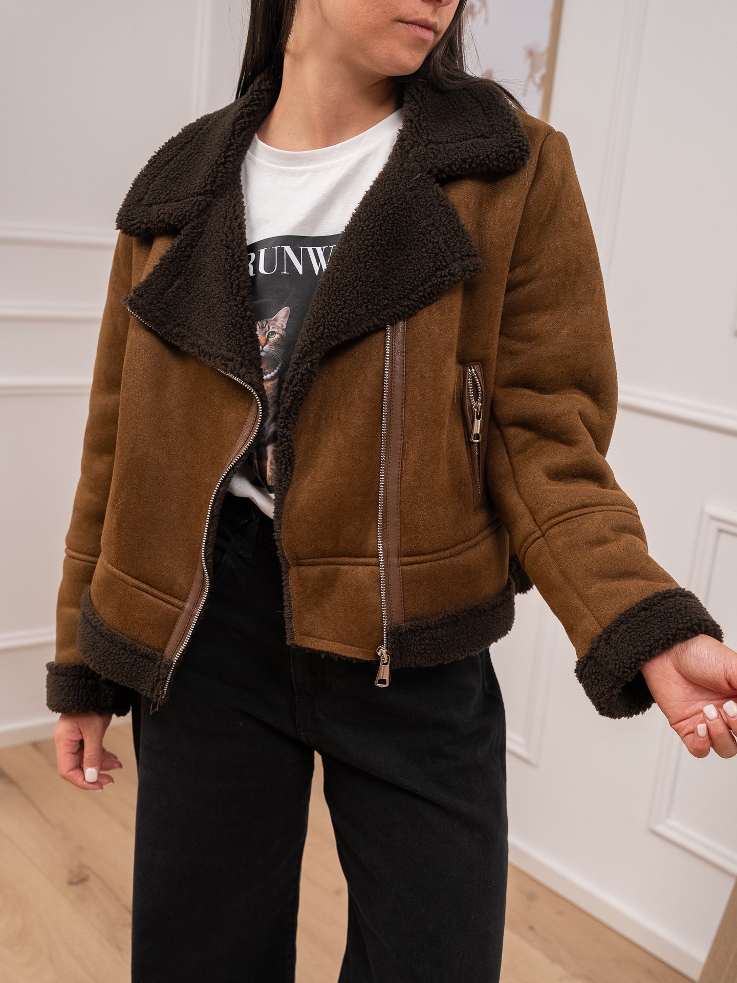 Montone scamosciato moro fit corto - HaveOne