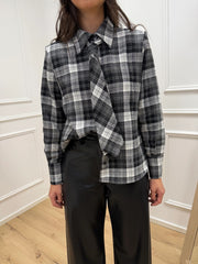 Camicia check grigia con cravatta in flanella - Tensione In