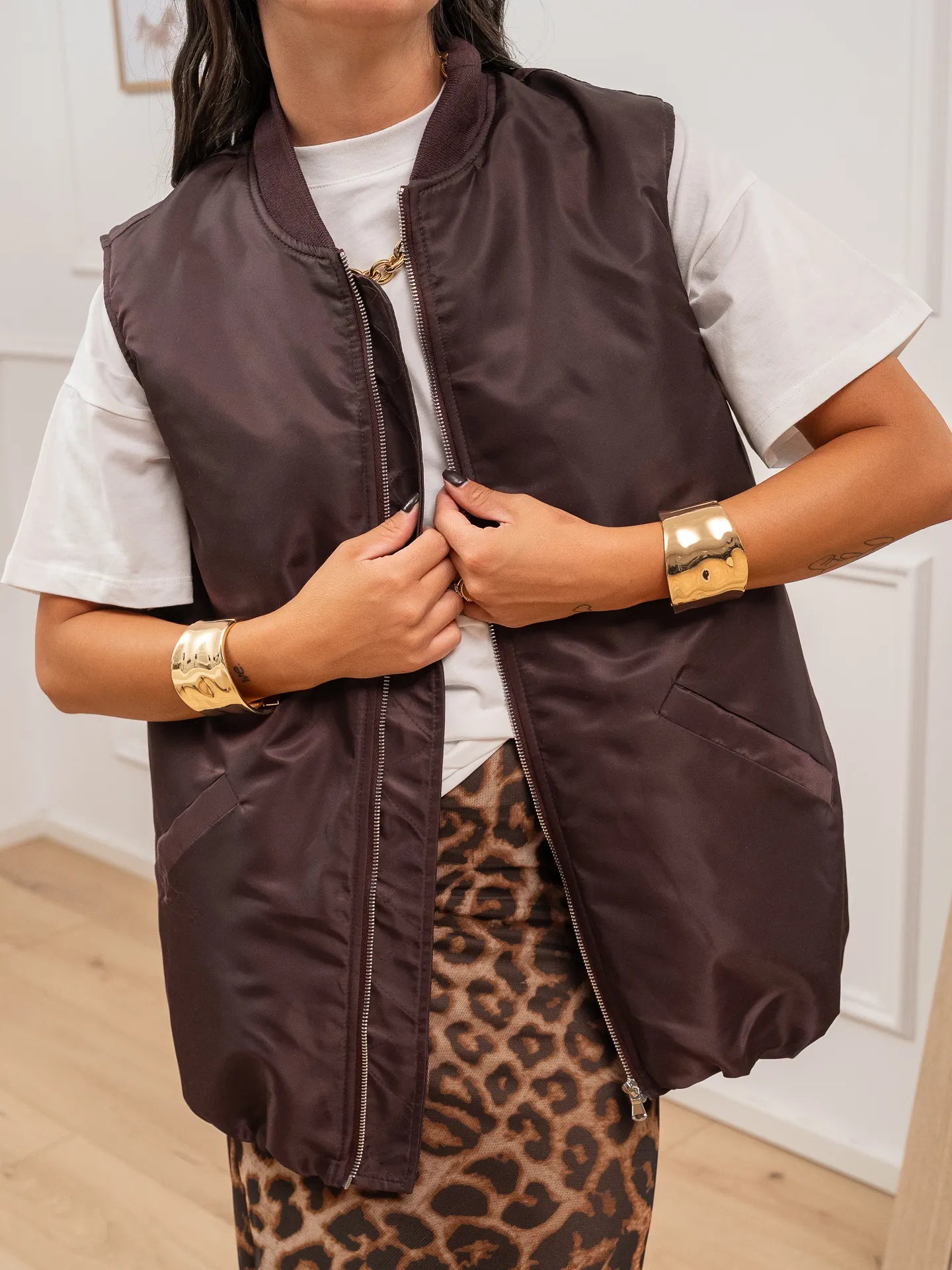 Gilet over bordeaux in nylon - Dixie