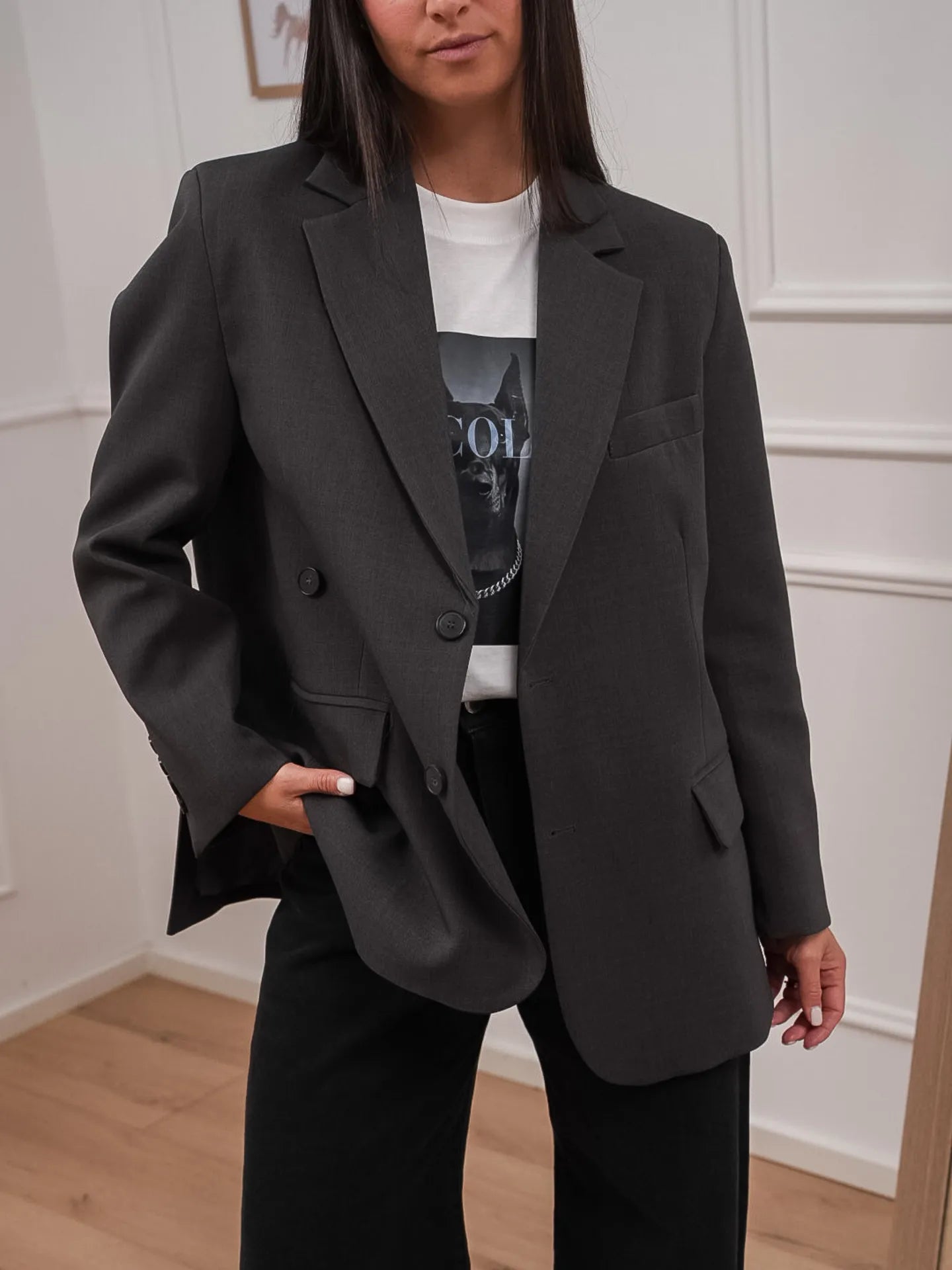 Giacca Ludo piombo con doppia abbottonatura - Vicolo