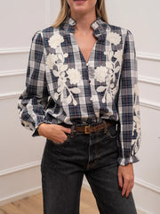 Camicia Rodeo con ricami bianchi - Vicolo