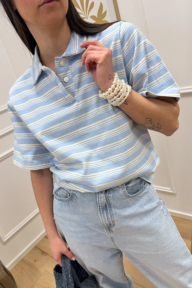 Polo multirigata celeste - Vicolo