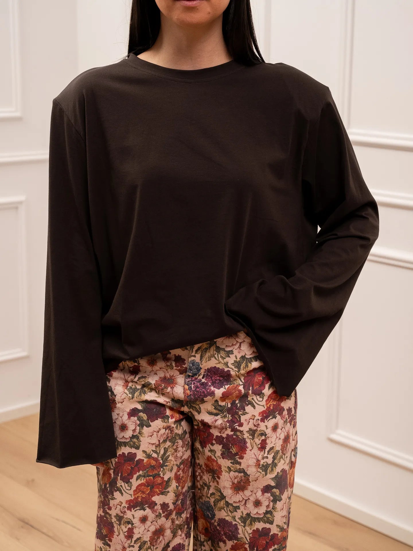 T shirt moro maxi manica e spalline - Crispy