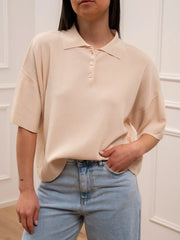 Polo in tricot gesso a scatoletta - Vicolo