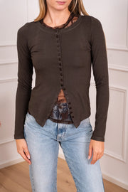 Twin set top in pizzo e cardigan - HaveOne