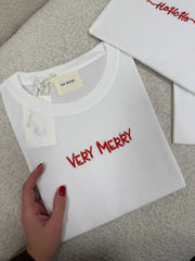 T shirt ricamo "Very Merry" - You Decide