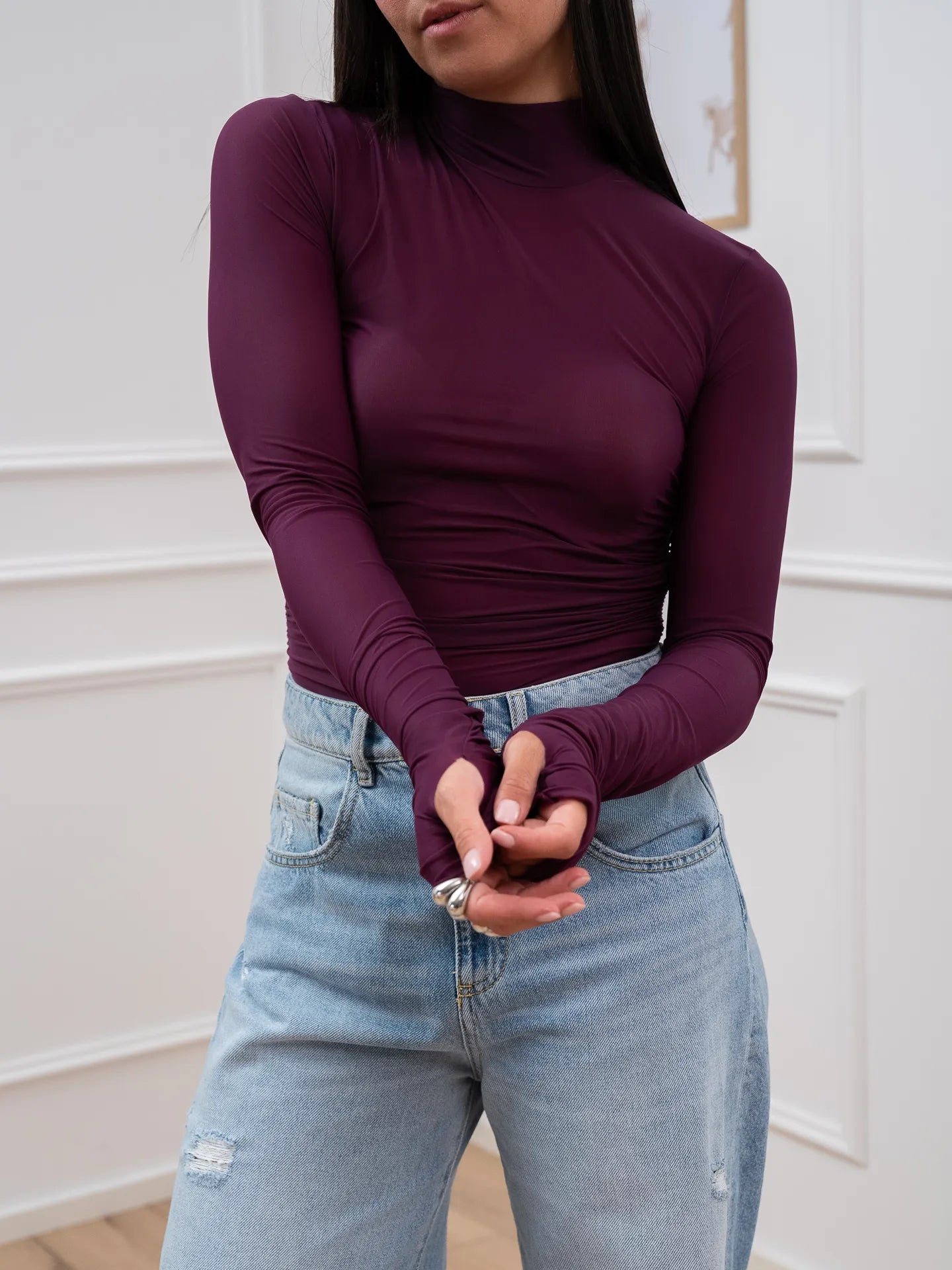Body Scandal bordeaux con manicotto - Aniye By