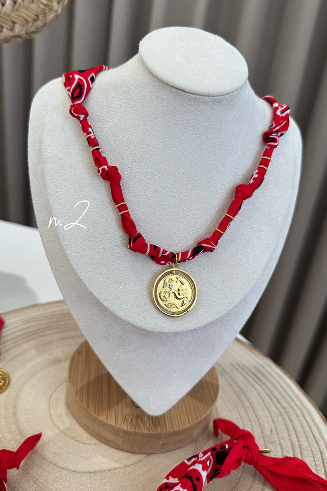 Collana bandana rossa Vegas Member - Badhnati