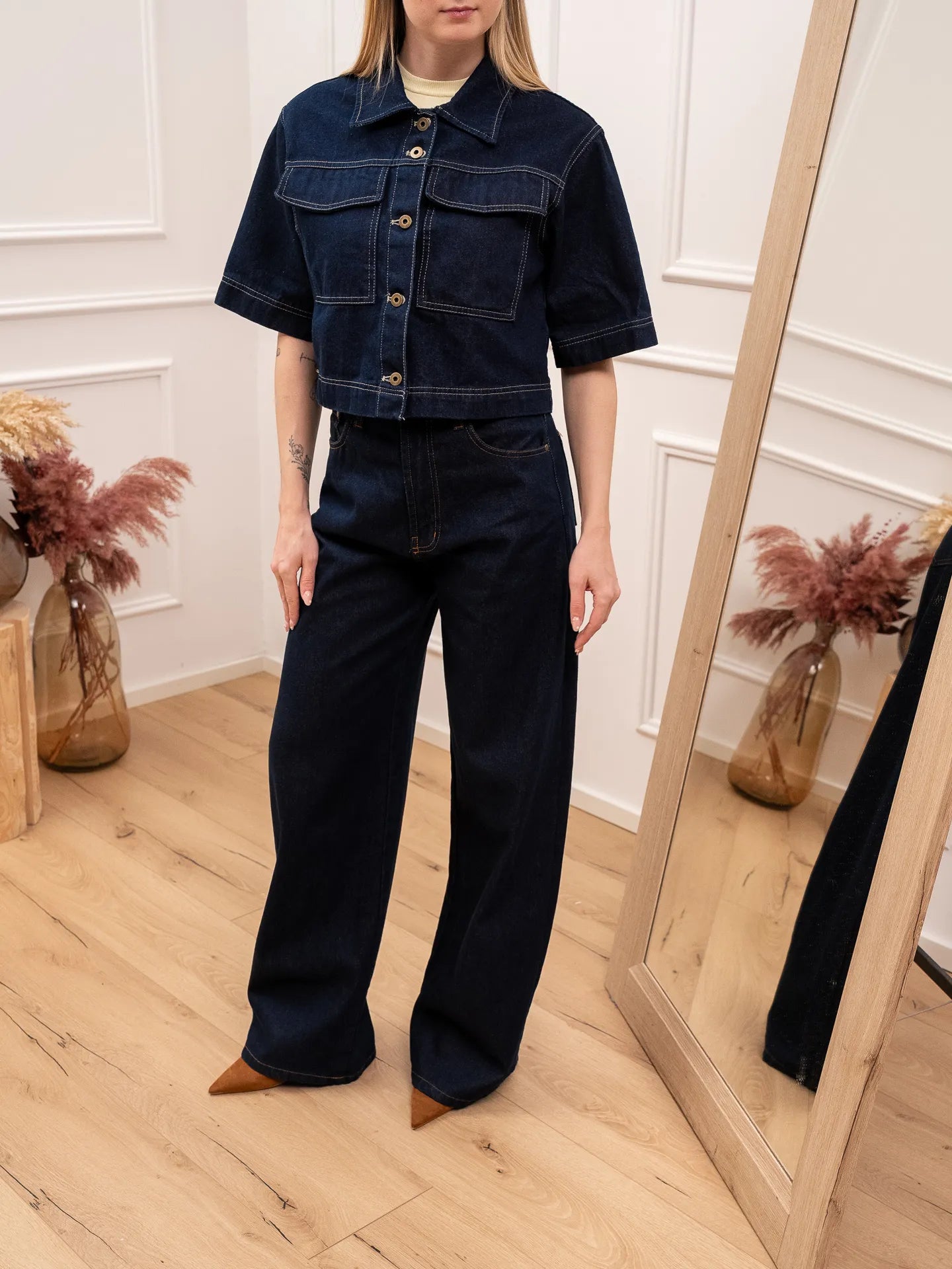 Jeans wide leg lavaggio zero - Tensione In