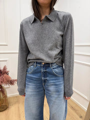 Maglia polo grigia 80% lana - HaveOne