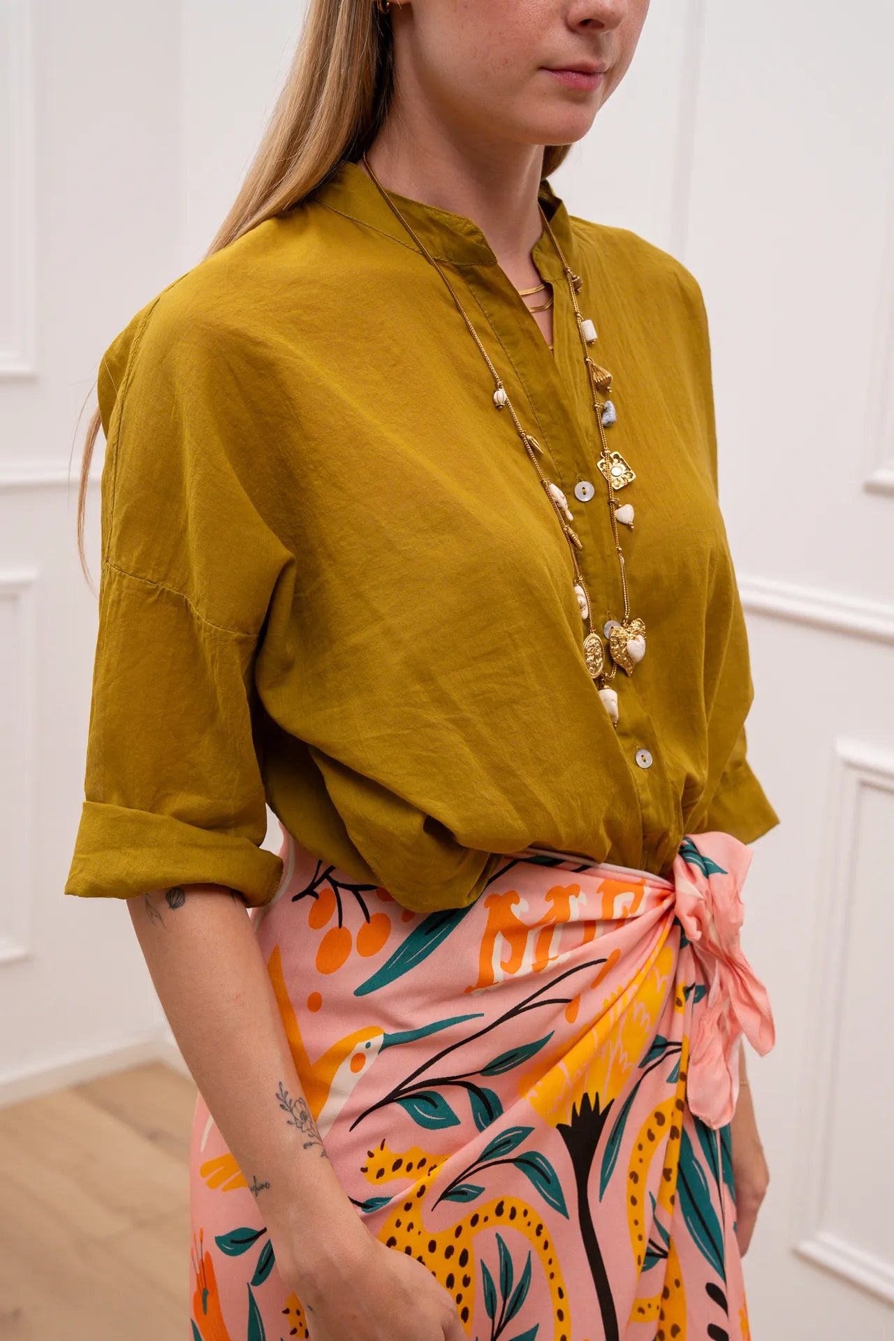 Camicia in voile di cotone golden oil - HaveOne