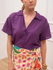 Camicia mezza manica Marea viola - Tensione In