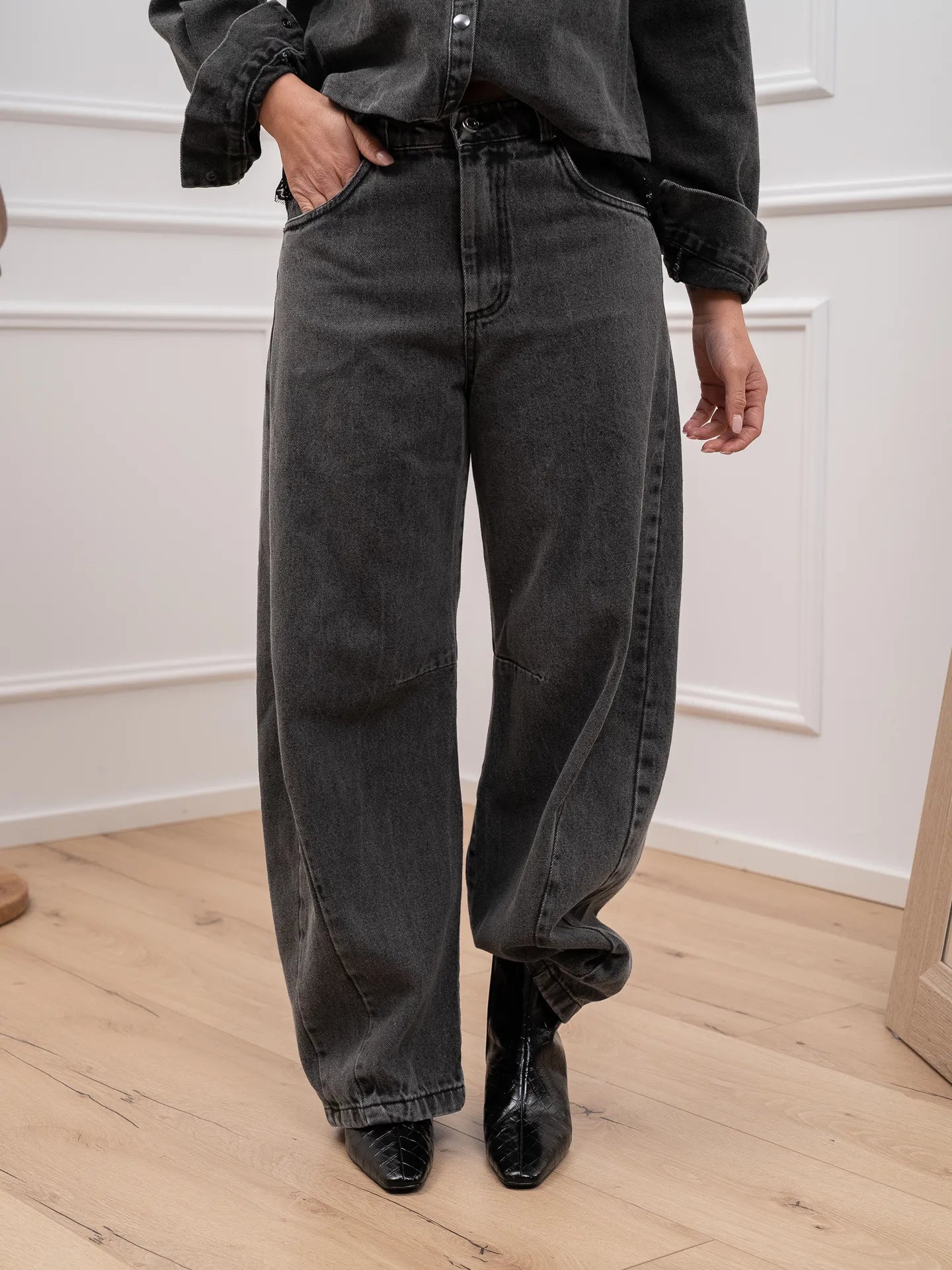 Jeans grigio barrel fit - Tensione In