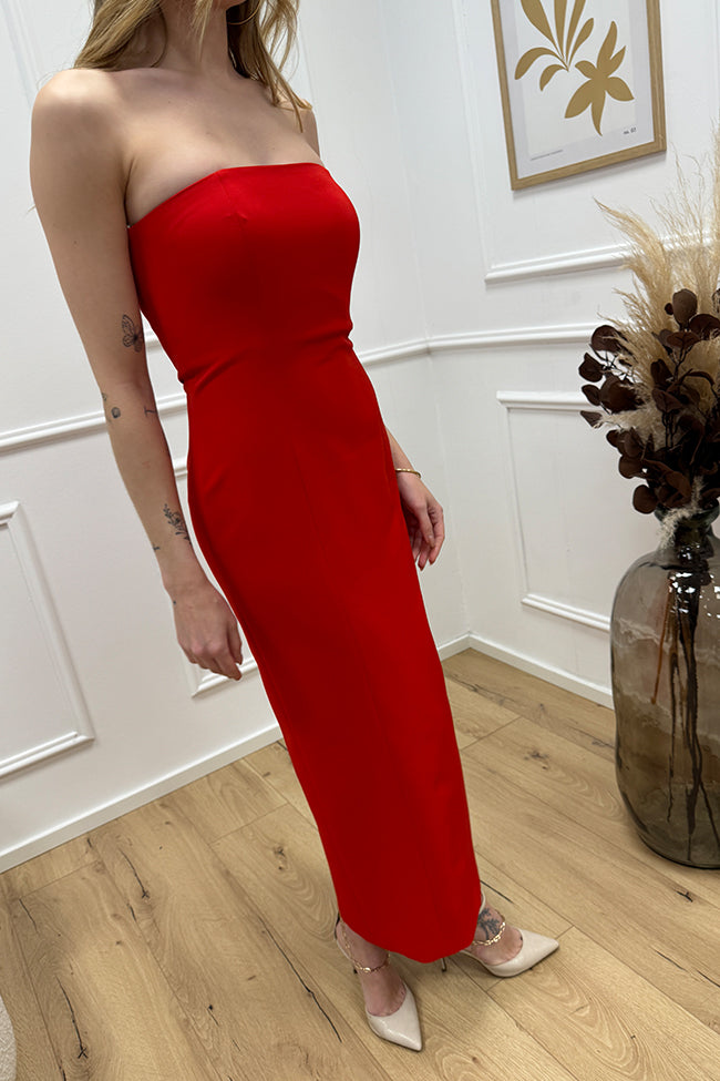 Vestito basic a tubino rosso - Silence Limited