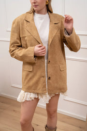 Giacca over in suede camel - HaveOne