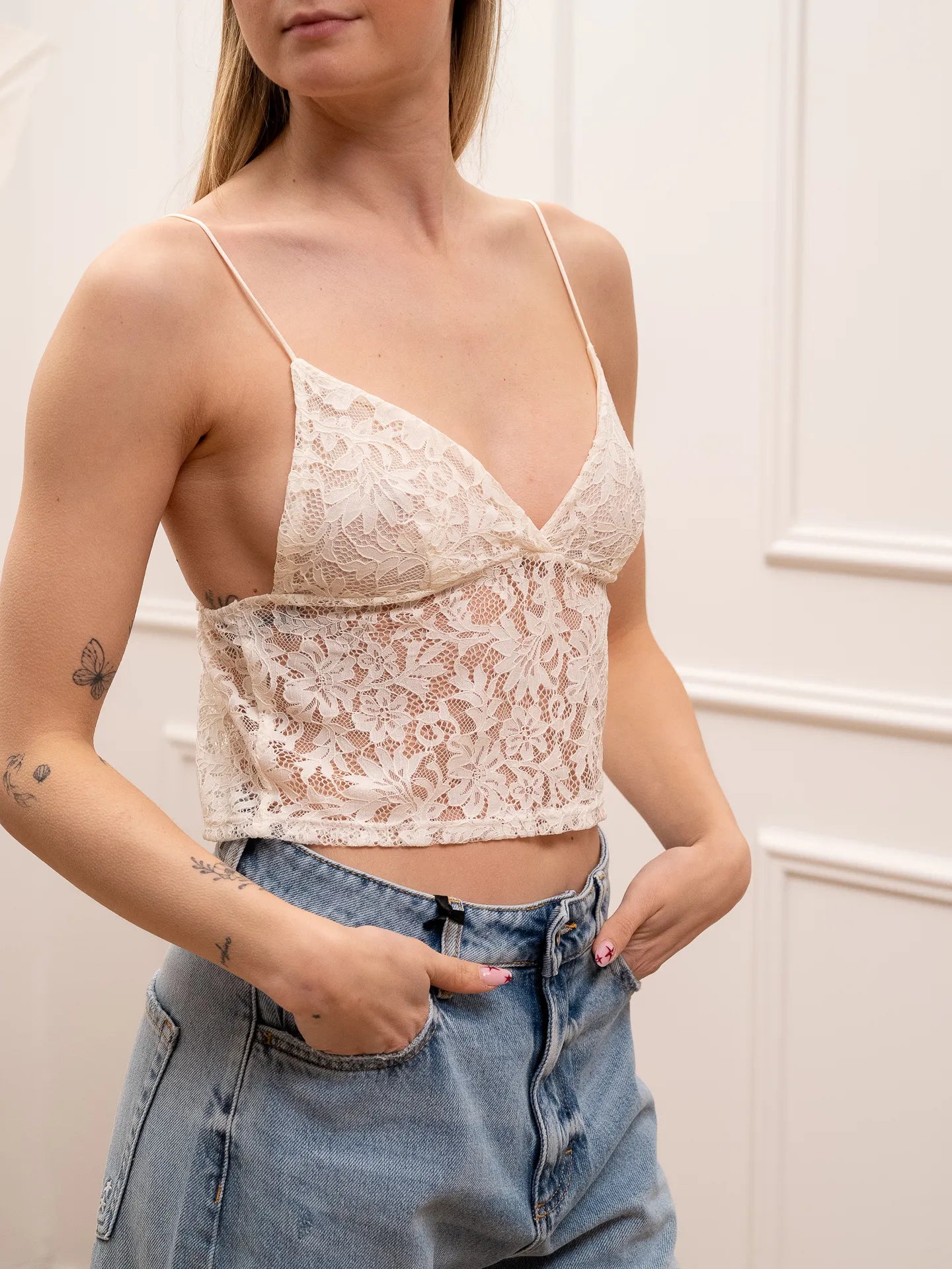 Bralette in pizzo panna - HaveOne