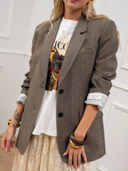 Giacca spigata nocciola patch logo - Vicolo