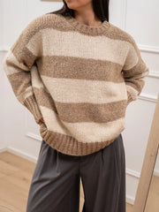 Maglia righe naturale e beige - Vicolo