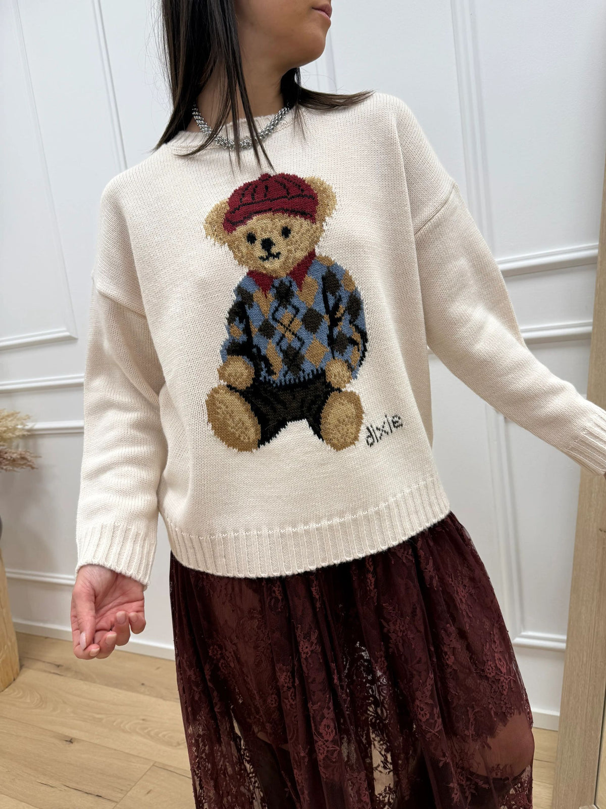 Maglia panna teddy multicolor - Dixie