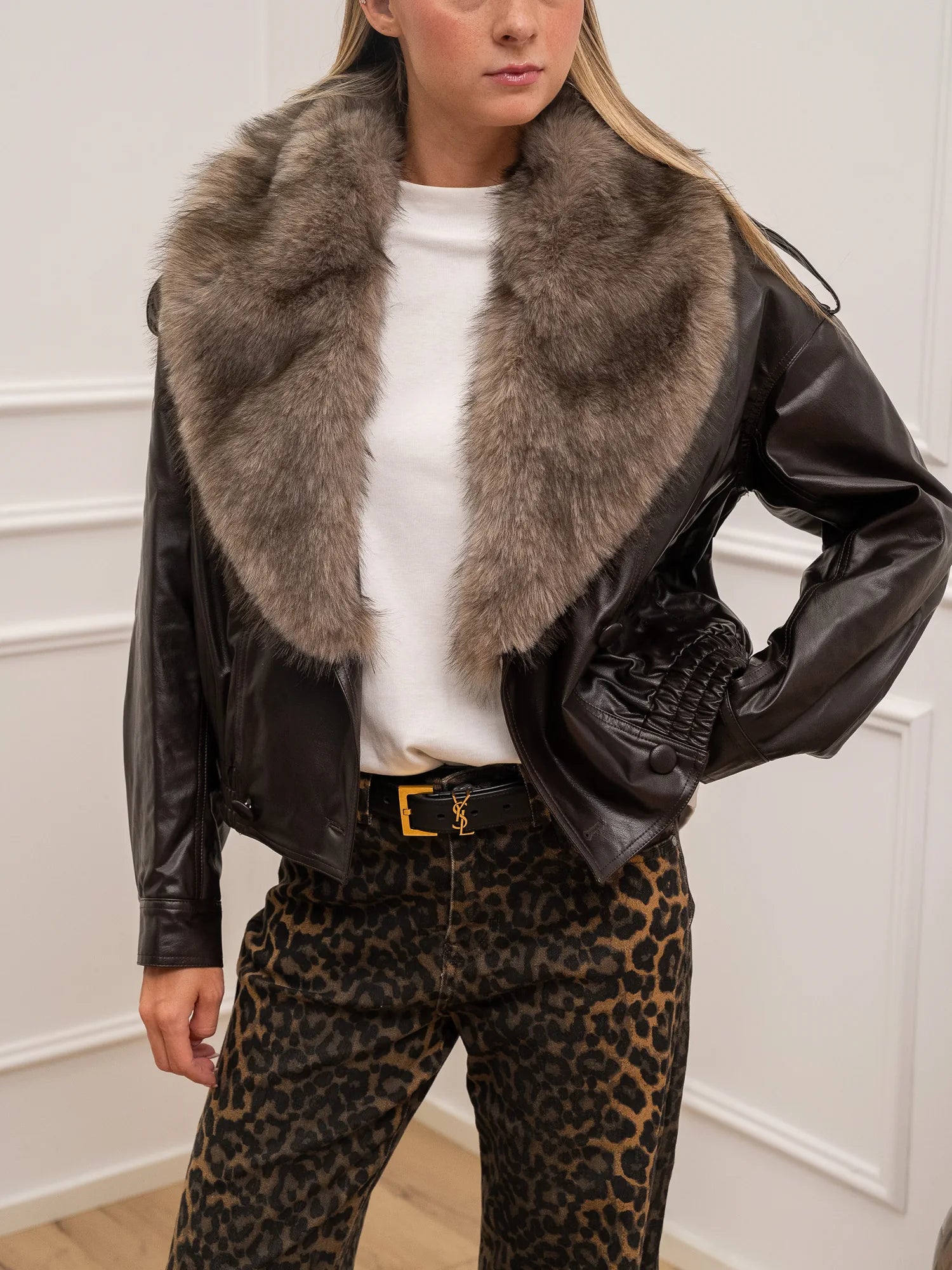 Bomber moro con collo in ecopelliccia - You Decide