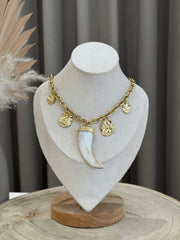 Collana maxi corno bianco e beige - Calibro Shop