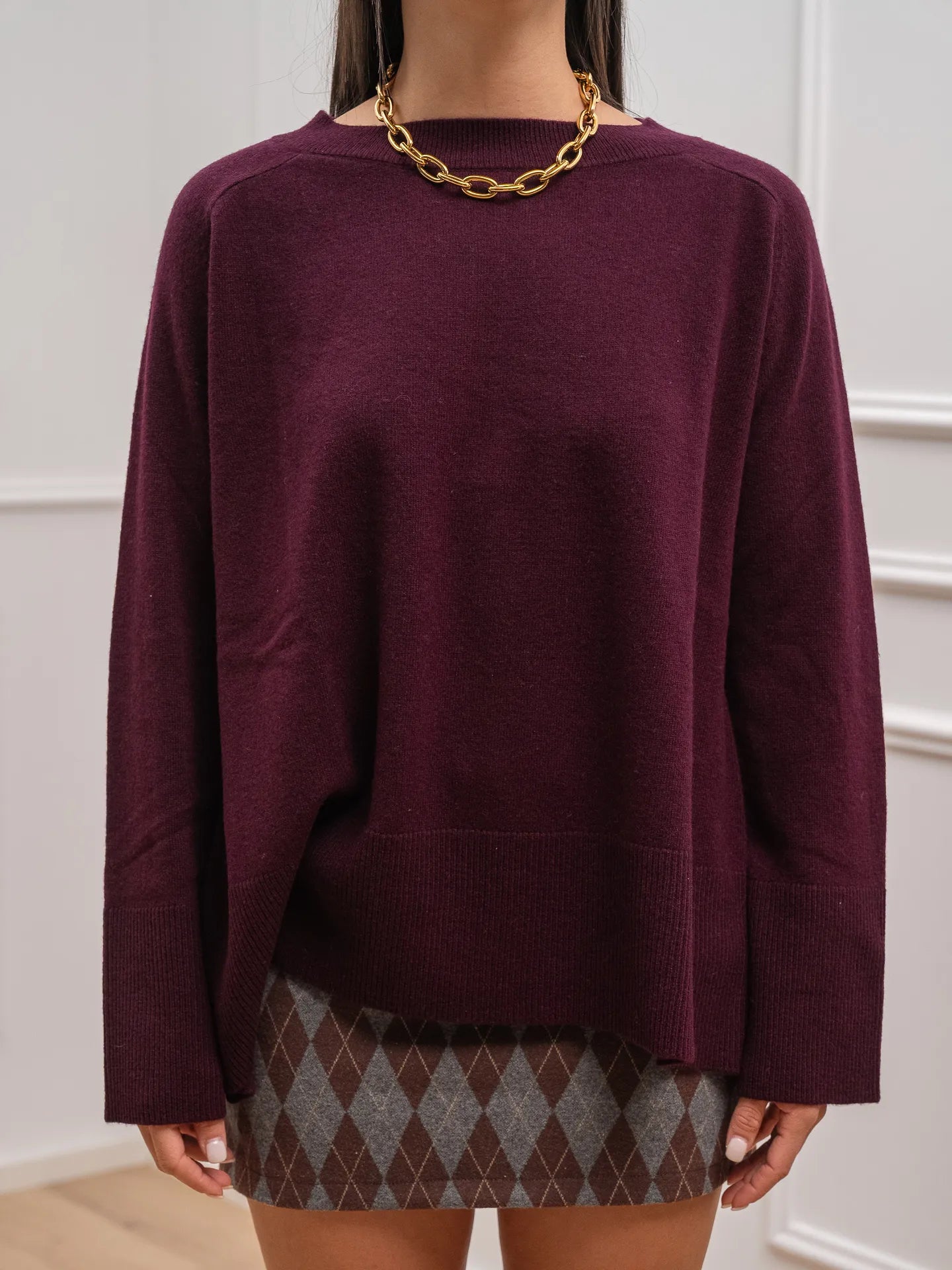Maglia over vino 100% lana - Tensione In