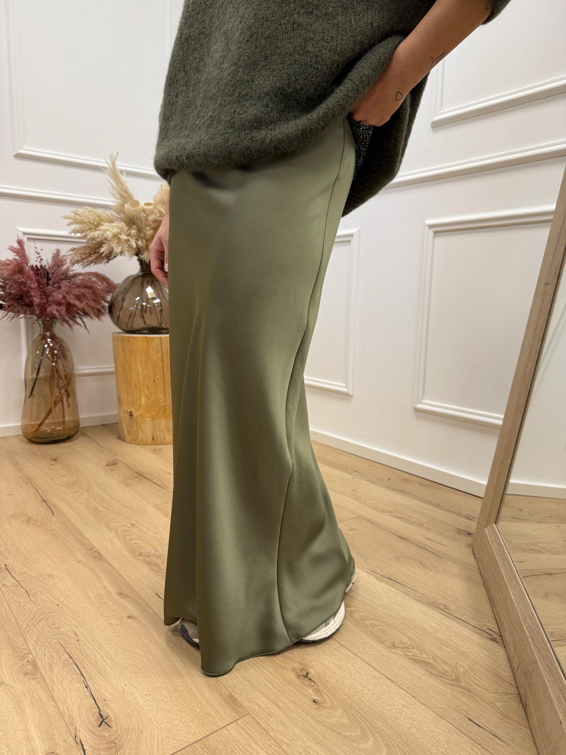 Gonna Gaia militare in satin lunga - Dixie