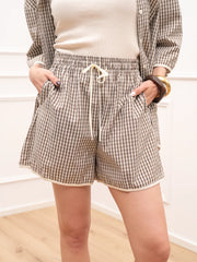 Pantaloncini Mimì vichy moka - Vicolo