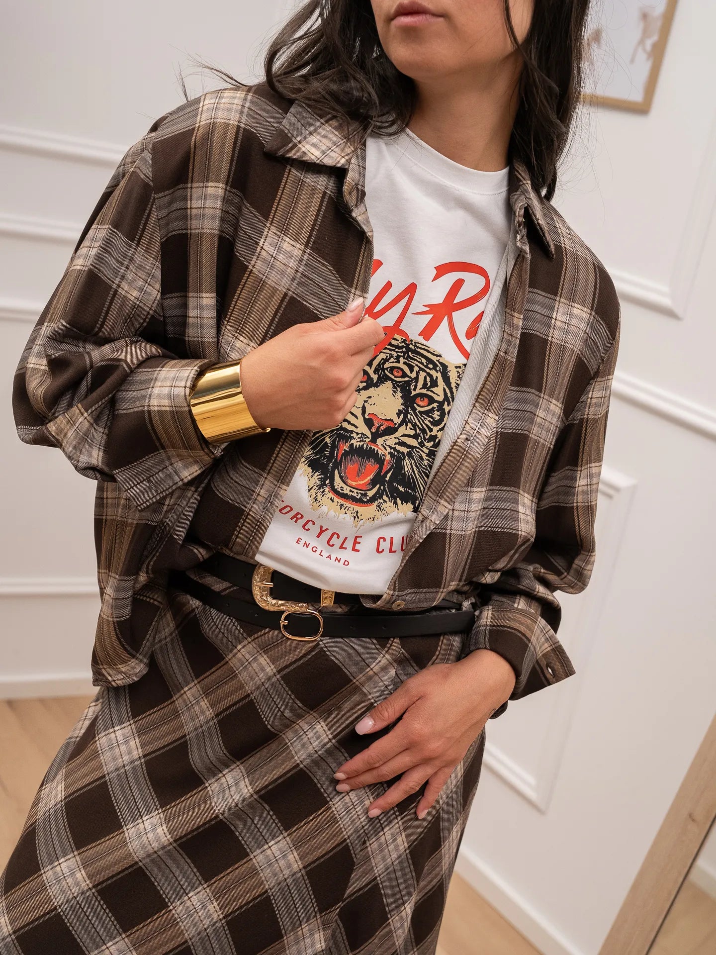 Camicia basic check moro in viscosa - HaveOne