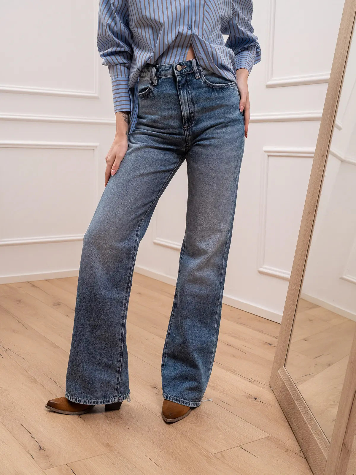 Jeans Blue blu denim straight fit - Icon Denim