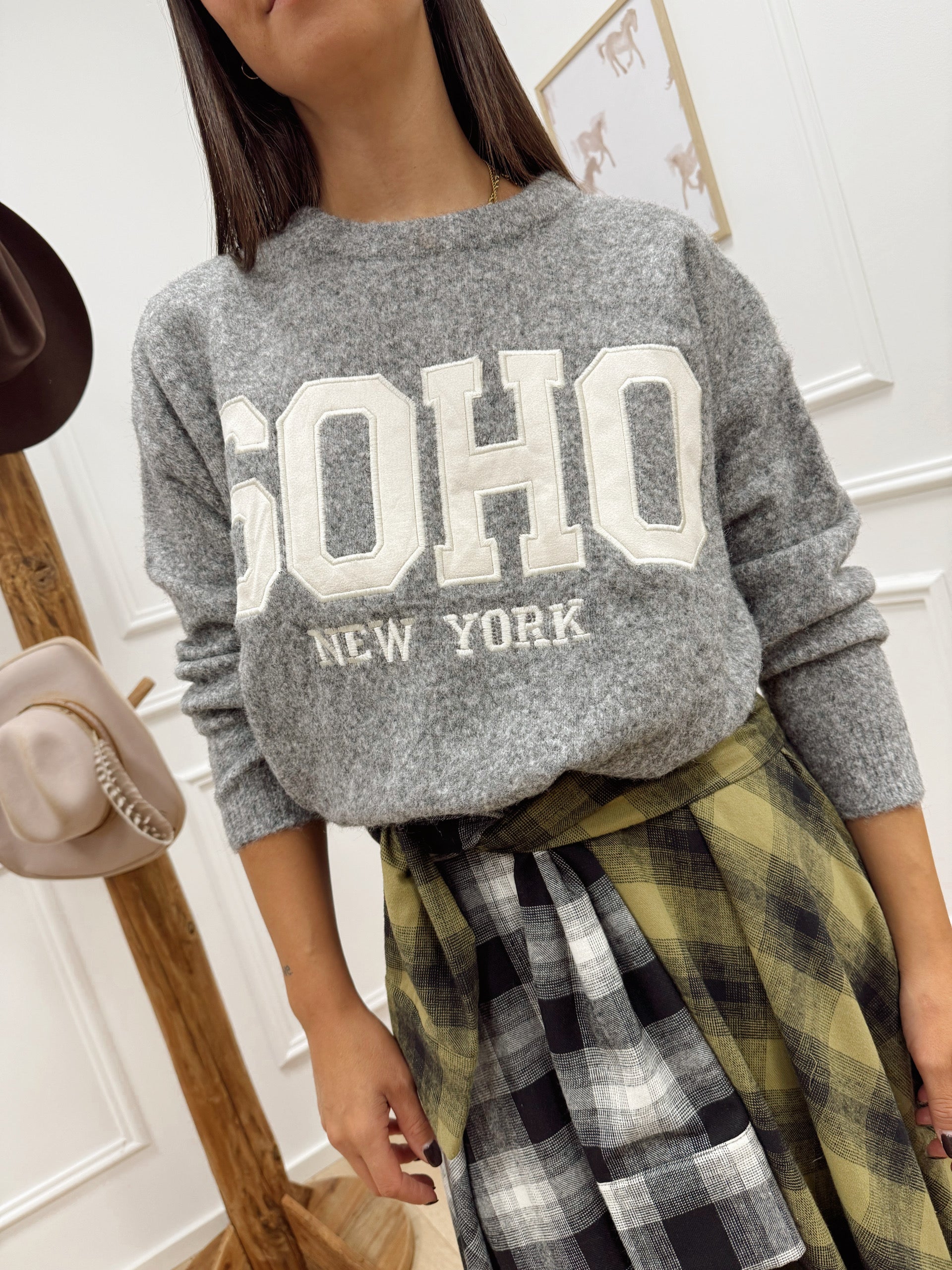 Maglia grigia "Soho" misto lana - HaveOne