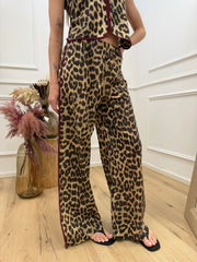 Pantaloni maku con piping bordeaux - HaveOne