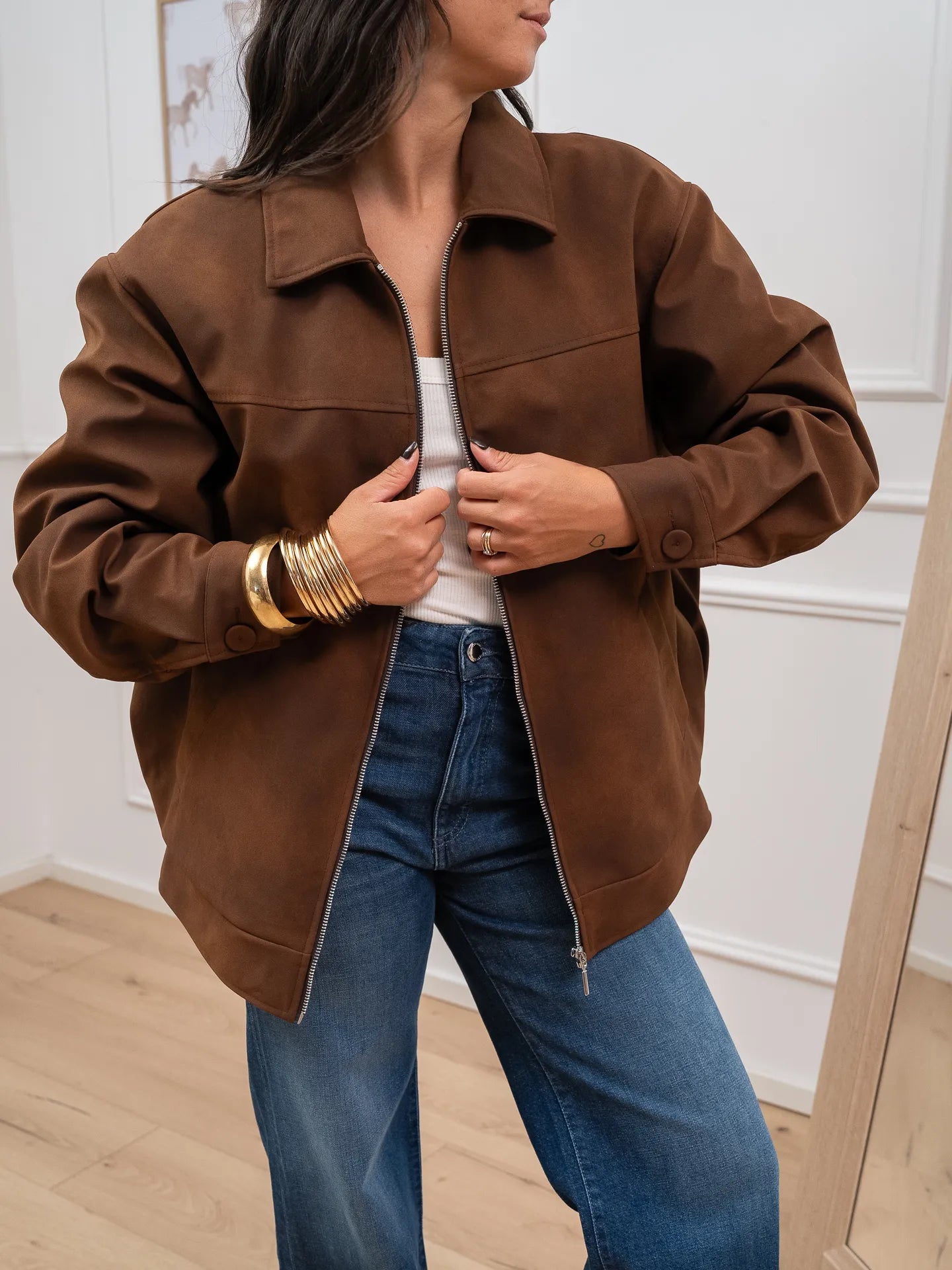 Giacchetto aviatore in suede cuoio - HaveOne