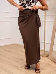 Gonna pareo moka misto lino e viscosa - Tensione In