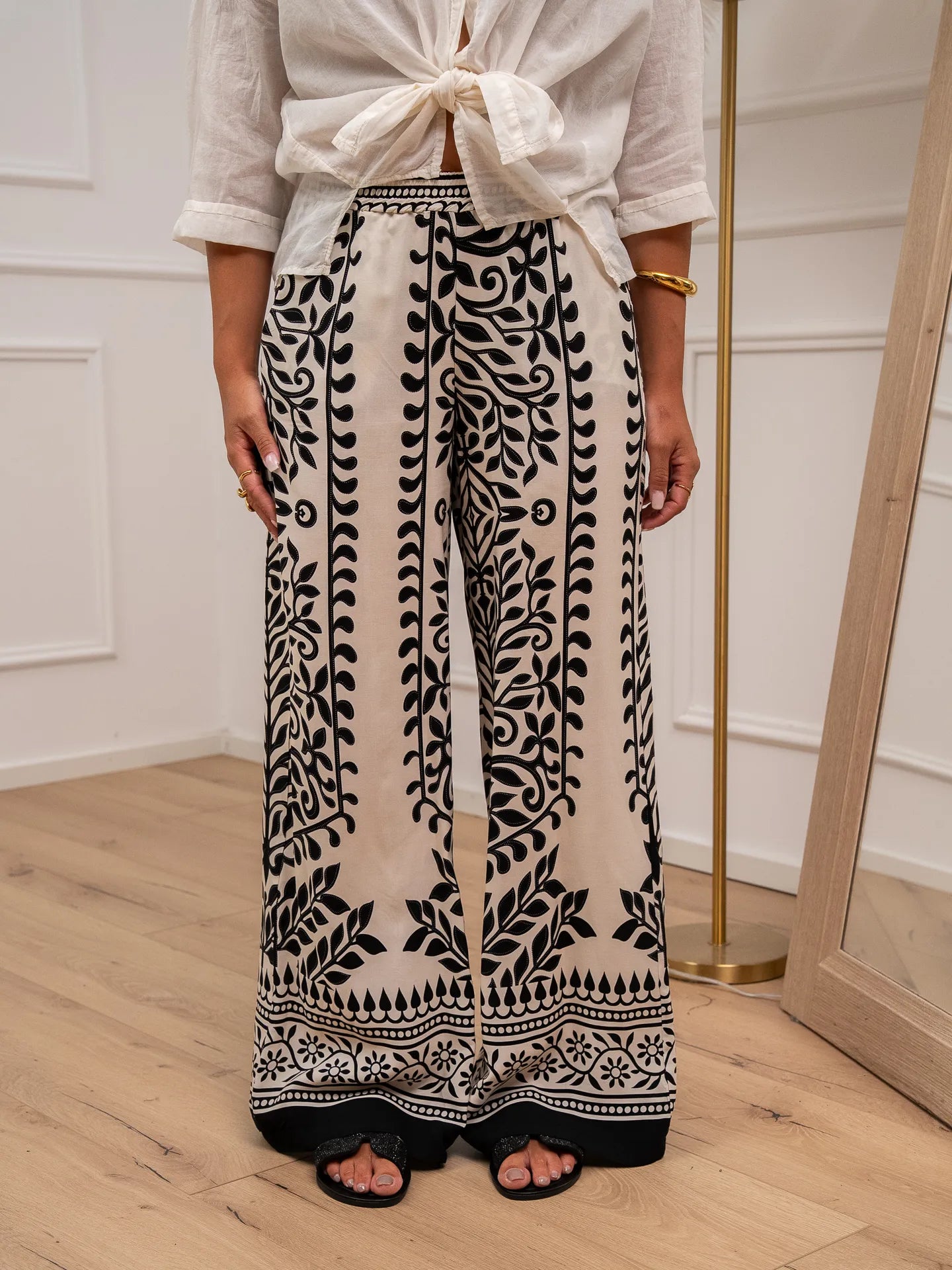 Pantaloni palazzo Oasi con molla in vita - HaveOne