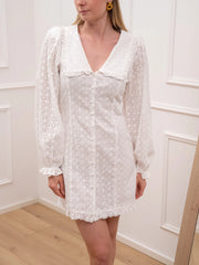 Vestito mini in sangallo con bavero - Glamorous