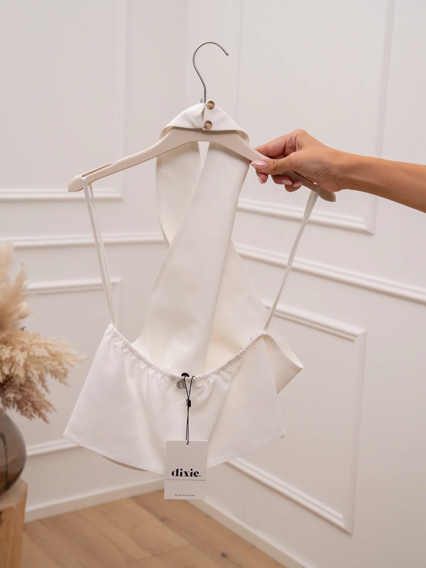 Top Grace intrecciato bianco misto lino - Dixie
