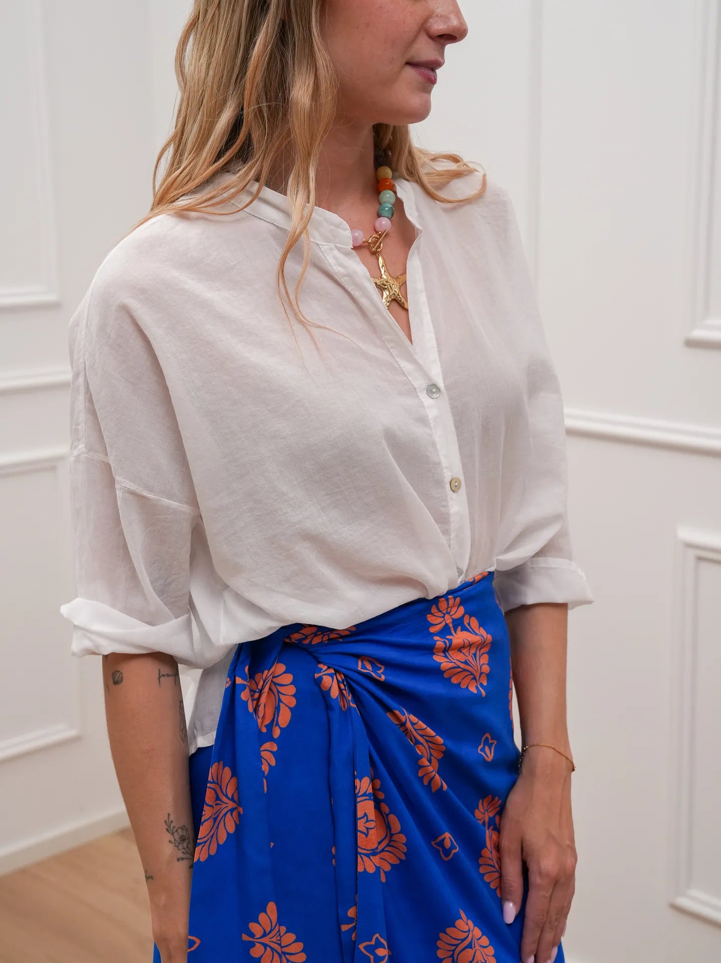 Camicia in voile di cotone latte - HaveOne