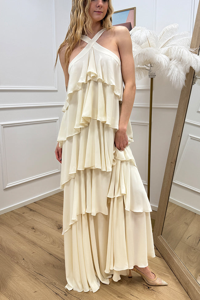 Vestito Lilly burro a balze - Silence Limited