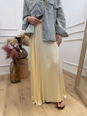 Gonna in satin gialla con molla sul retro - HaveOne