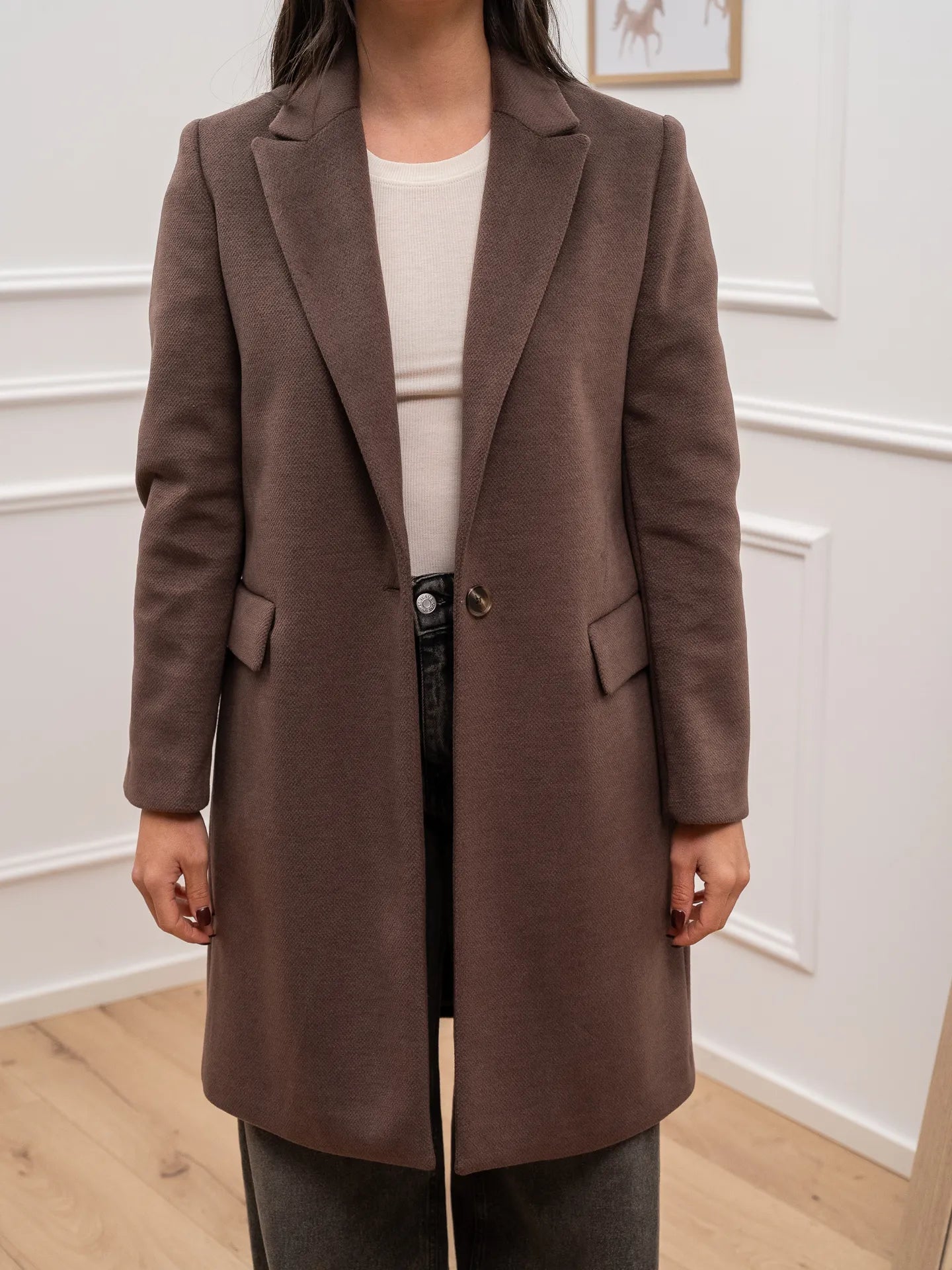 Cappotto slim fit moro ad un bottone - Dixie