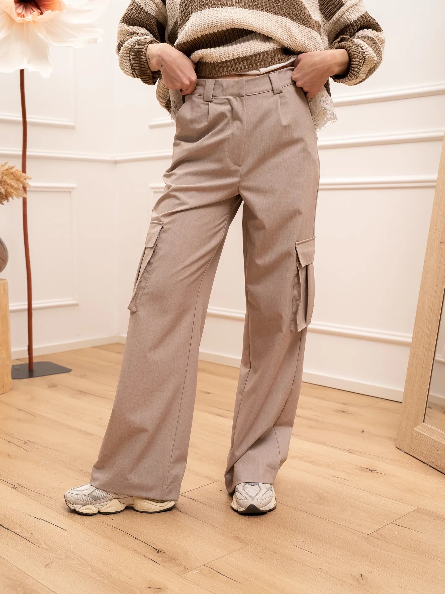 Pantaloni cargo sabbia con tasconi - HaveOne