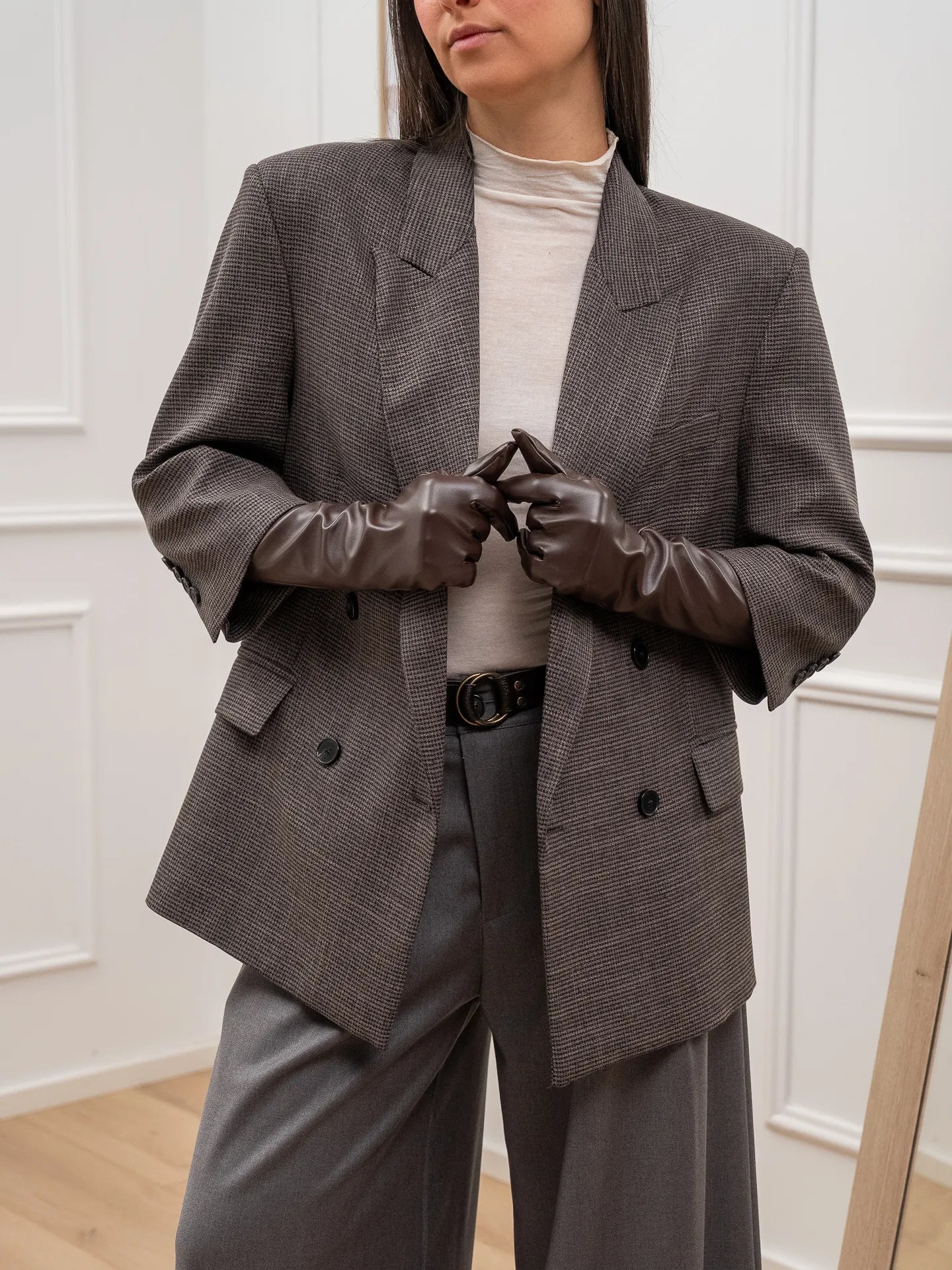 Giacca Audrey micro pied de poule con guanti - Vicolo