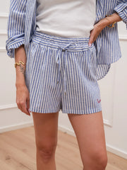 Shorts Summer Time gessati blu misto lino - Tensione In